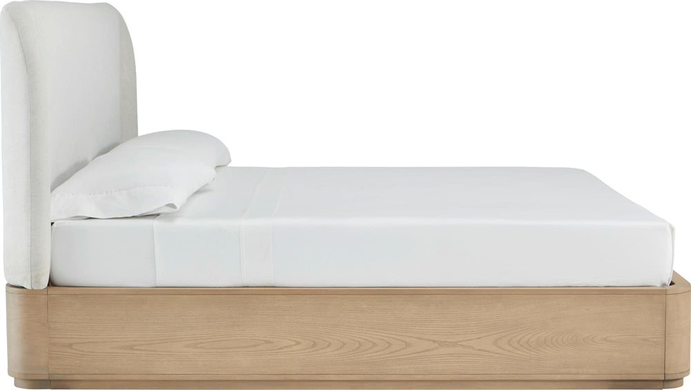 Pierson Upholstered Platform Bed in Buff Cream Ash and Oatmeal Linen - View 5
