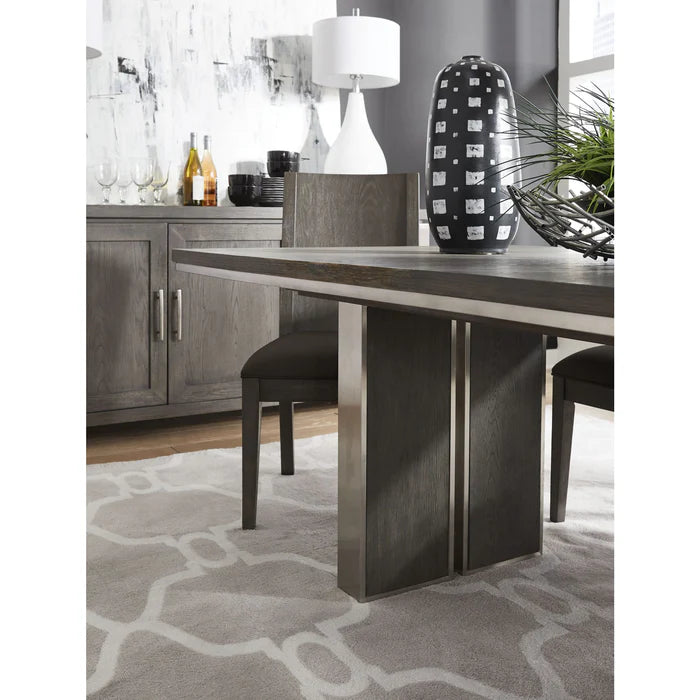 Lata Extension Dining Table in Thunder Grey 30Hx100Wx40D inches