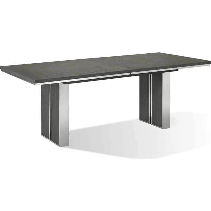 Lata Extension Dining Table in Thunder Grey 30Hx100Wx40D inches