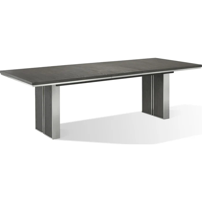 Lata Extension Dining Table in Thunder Grey 30Hx100Wx40D inches