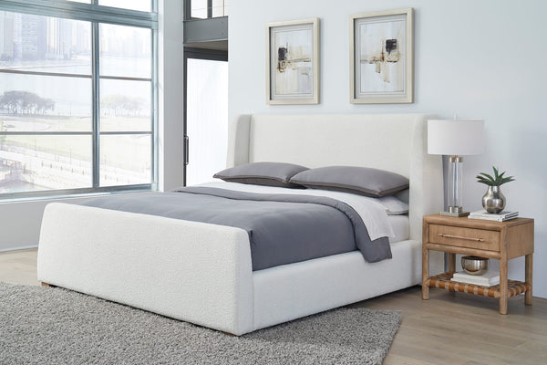 Presley Upholstered Wingback Platform Bed in Cottage Cheese Boucle alternate view
