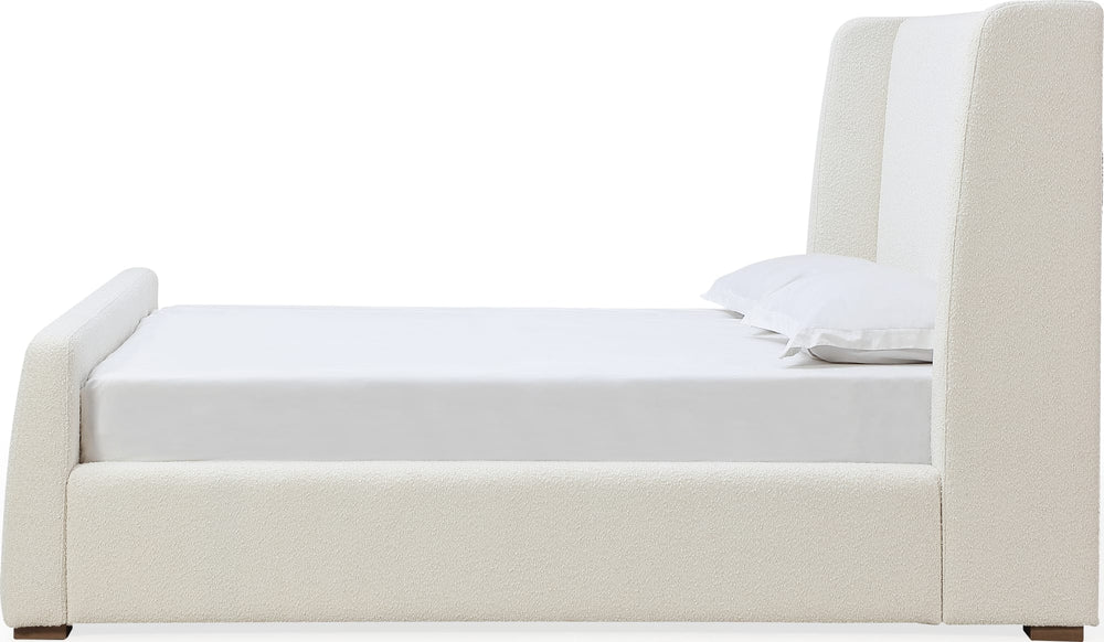 Presley Upholstered Wingback Platform Bed in Cottage Cheese Boucle - View 6
