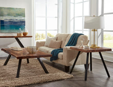 Riverside Live Edge Solid Wood Metal Leg Coffee Table in Natural Acacia - View 2
