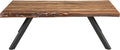 Riverside Live Edge Solid Wood Metal Leg Coffee Table in Natural Acacia