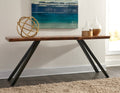Riverside Live Edge Solid Wood Metal Leg Console Table in Natural Acacia