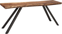 Riverside Live Edge Solid Wood Metal Leg Console Table in Natural Acacia - View 2