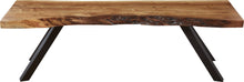 Riverside Live Edge Solid Wood Metal Leg Dining Bench in Natural Acacia - View 2