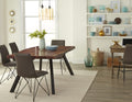 Riverside Live Edge Solid Wood Metal Leg Dining Table in Natural Acacia