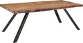 Riverside Live Edge Solid Wood Metal Leg Dining Table in Natural Acacia