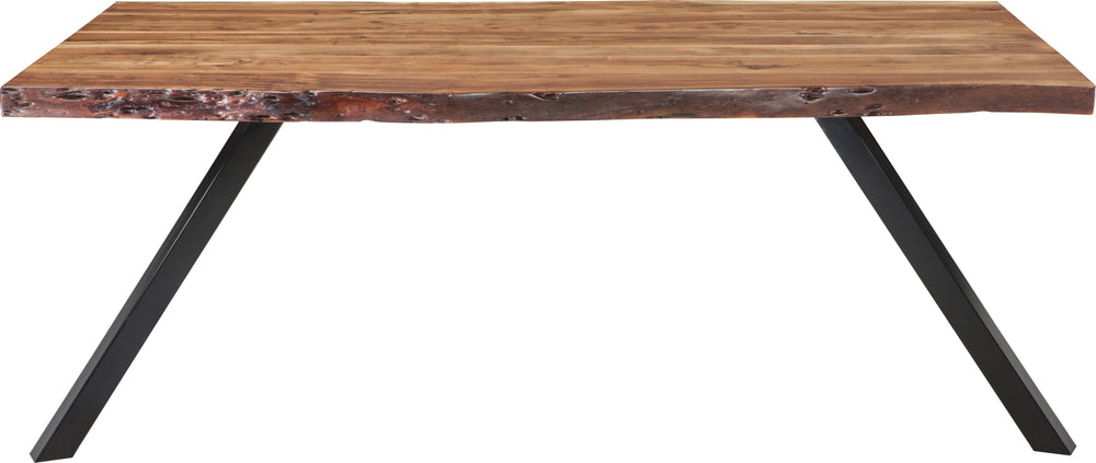 Riverside Live Edge Solid Wood Metal Leg Dining Table in Natural Acacia - View 5