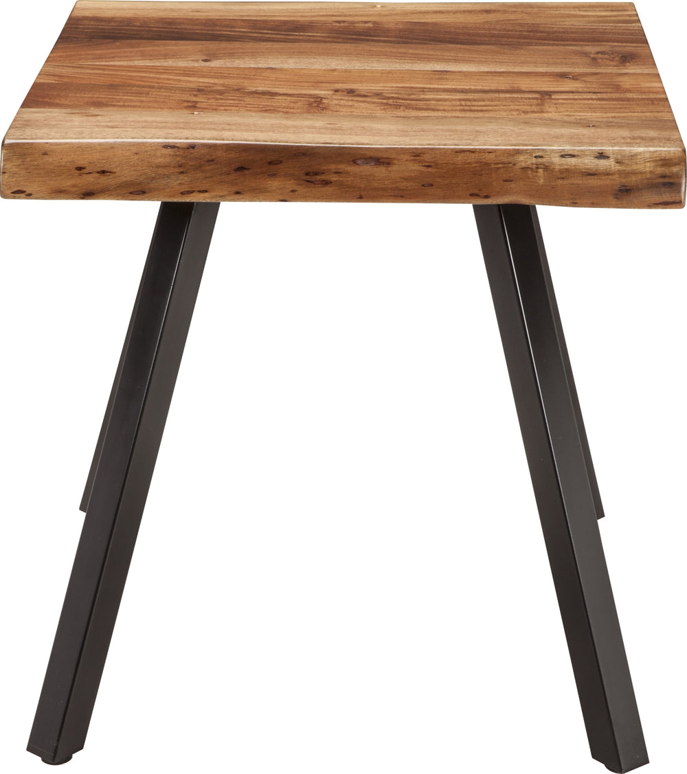 Riverside Live Edge Solid Wood Metal Leg End Table in Natural Acacia - View 3