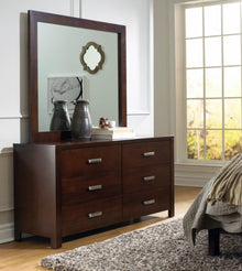 Riva Six Drawer Dresser in Chocolate Brown