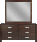 Riva Six Drawer Dresser in Chocolate Brown