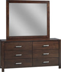 Riva Six Drawer Dresser in Chocolate Brown