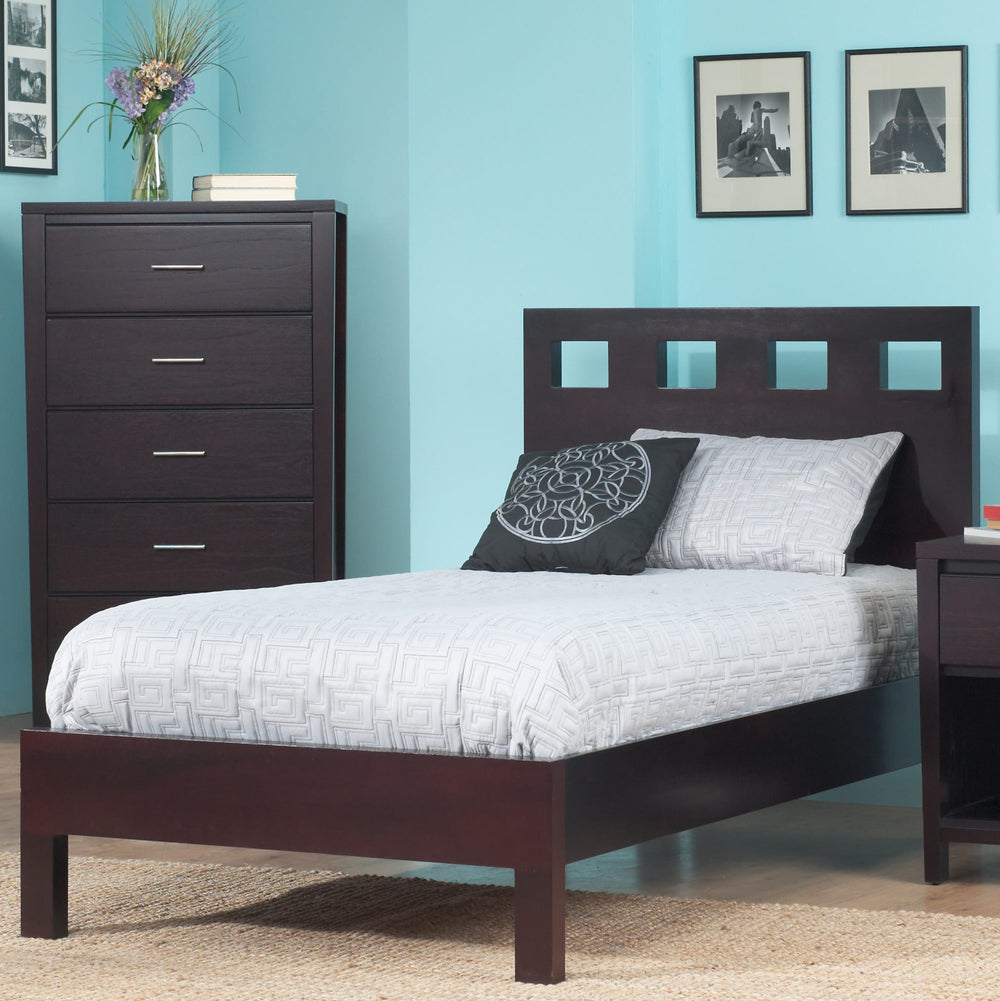 Riva Wood Platform Bed in Espresso - View 2