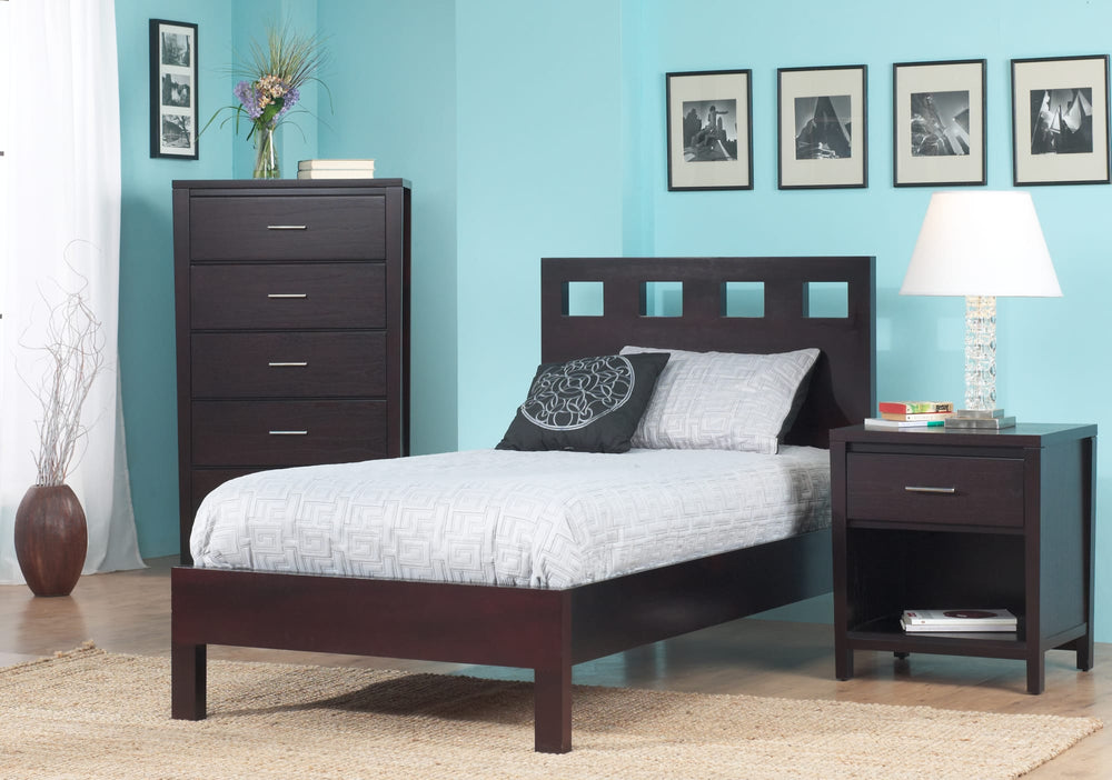 Riva Wood Platform Bed in Espresso - View 5