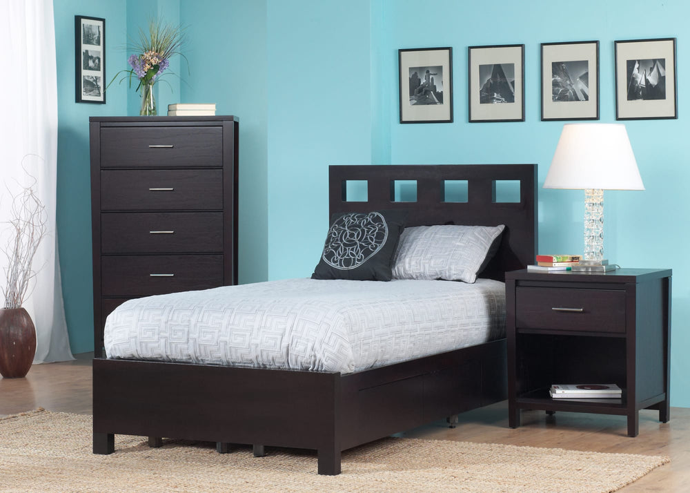 Riva Wood Storage Bed in Espresso - View 4