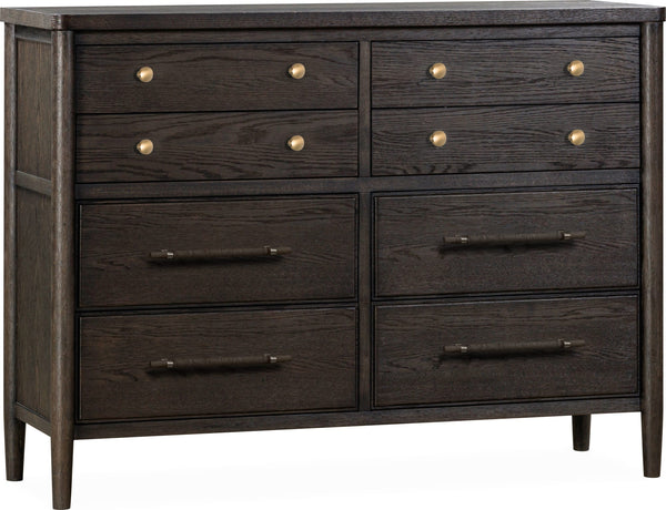 Ridgewood Eight Drawer Oak Wood Dresser in Yin alternate view