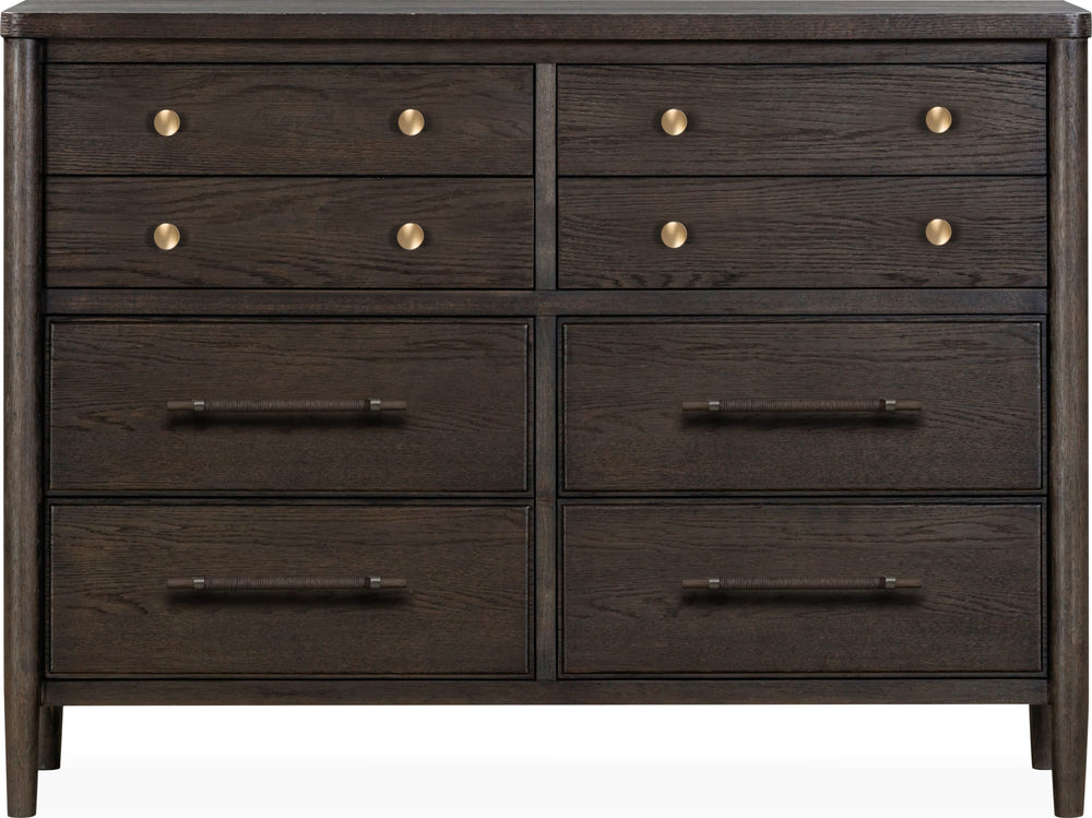 Ridgewood Eight Drawer Oak Wood Dresser in Yin - View 6