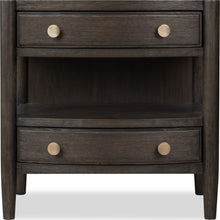 Ridgewood Two Drawer One Shelf Oak Wood Nightstand in Yin - View 3