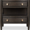 Ridgewood Two Drawer One Shelf Oak Wood Nightstand in Yin