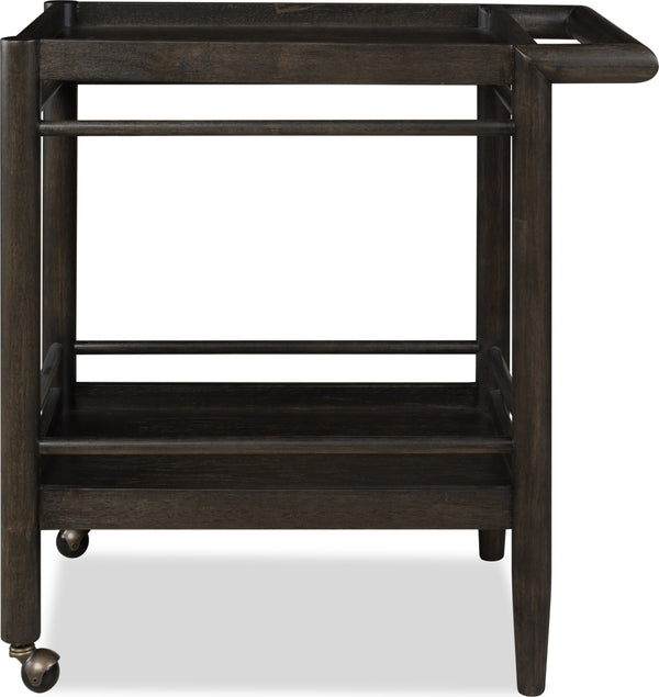 Ridgewood Two Shelf Rolling Bar Cart in Yin alternate view
