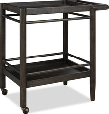 Ridgewood Two Shelf Rolling Bar Cart in Yin - View 3