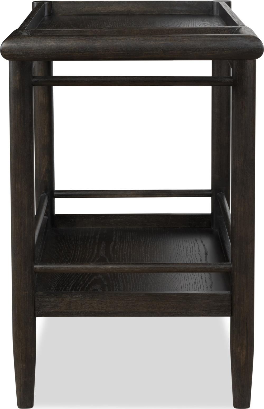Ridgewood Two Shelf Rolling Bar Cart in Yin - View 4