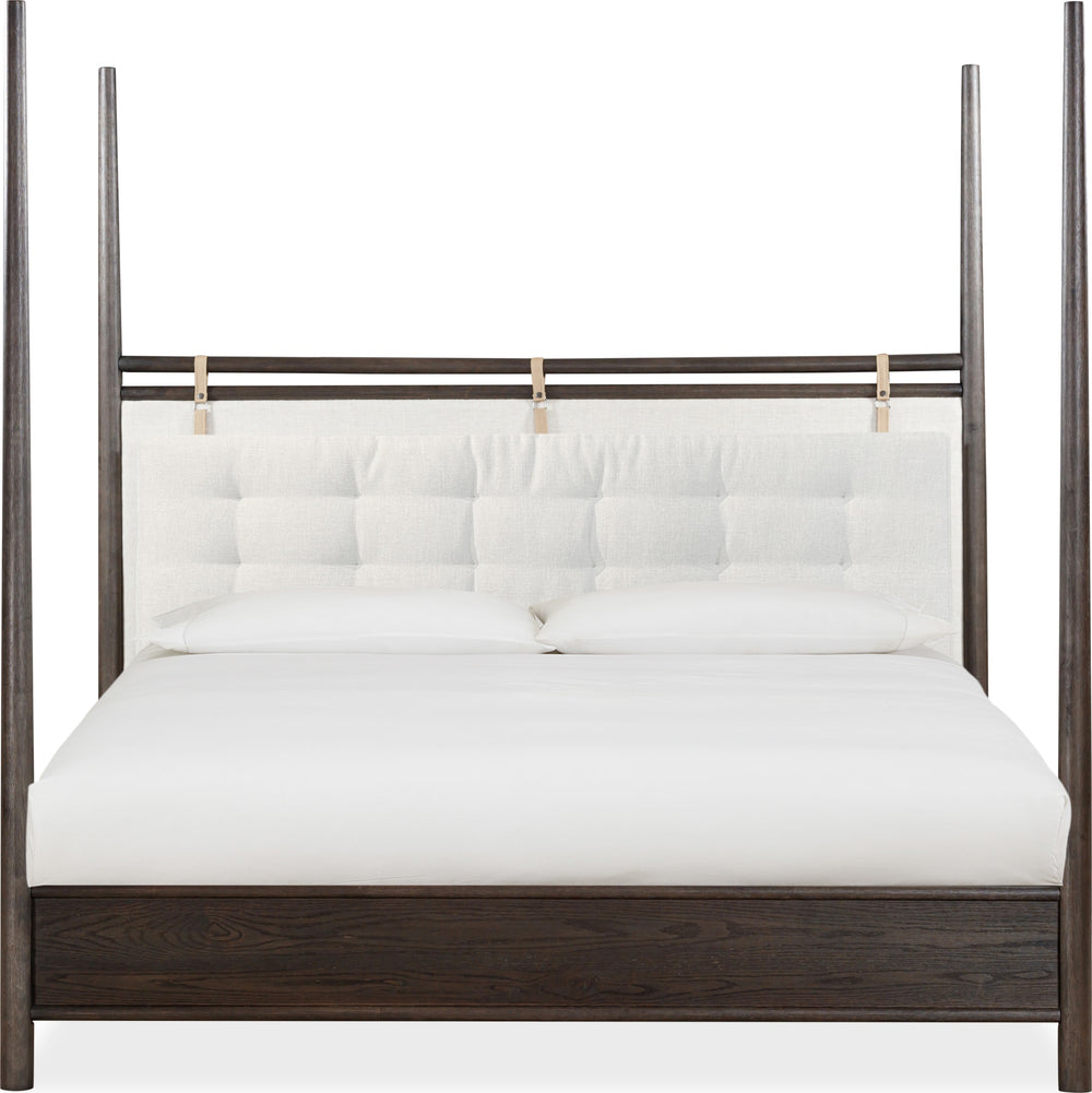 Ridgewood Upholstered Poster Bed in Yin and Turtle Dove Linen - View 3