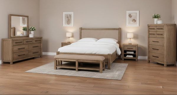 Rosewood Queen Bed - Bn/Hrvst Wd alternate view