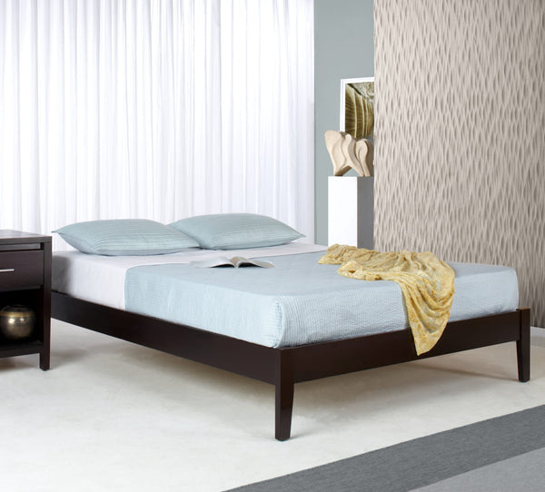 Simple Wood Platform Bed in Espresso alternate view