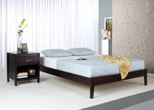 Simple Wood Platform Bed in Espresso - View 3