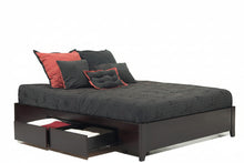 Simple Wood Storage Bed in Espresso