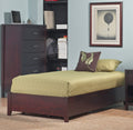 Simple Wood Storage Bed in Espresso