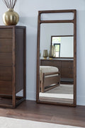 Sterling Beveled Glass Floor Mirror in Brown Spce