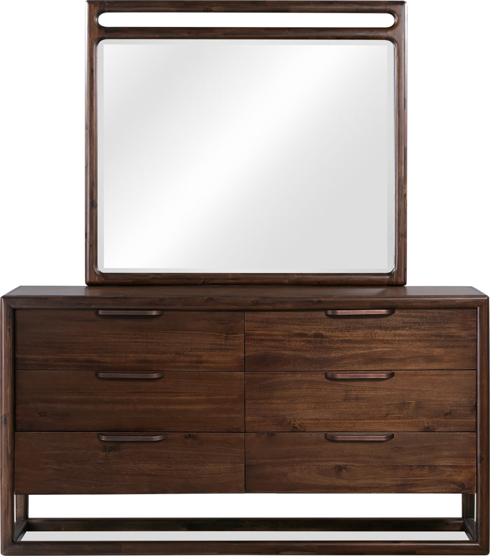 Sterling Beveled Glass Wall or Dresser Mirror in Brown Spice - View 4