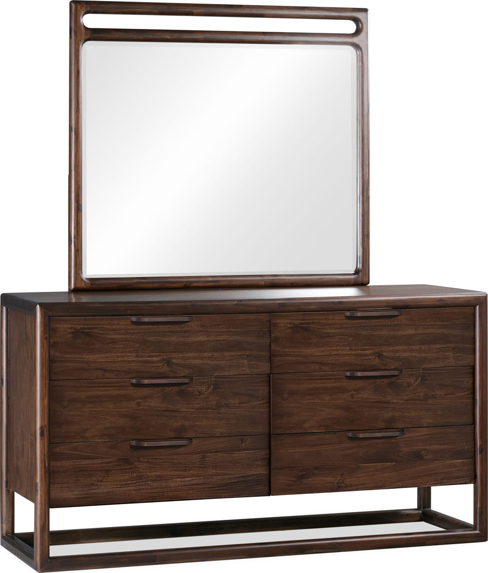 Sterling Beveled Glass Wall or Dresser Mirror in Brown Spice - View 5