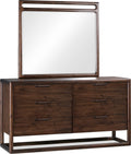 Sterling Beveled Glass Wall or Dresser Mirror in Brown Spice