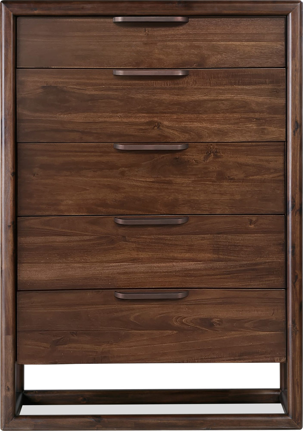Sterling Five Drawer Acacia Wood Chest in Brown Spice - View 2