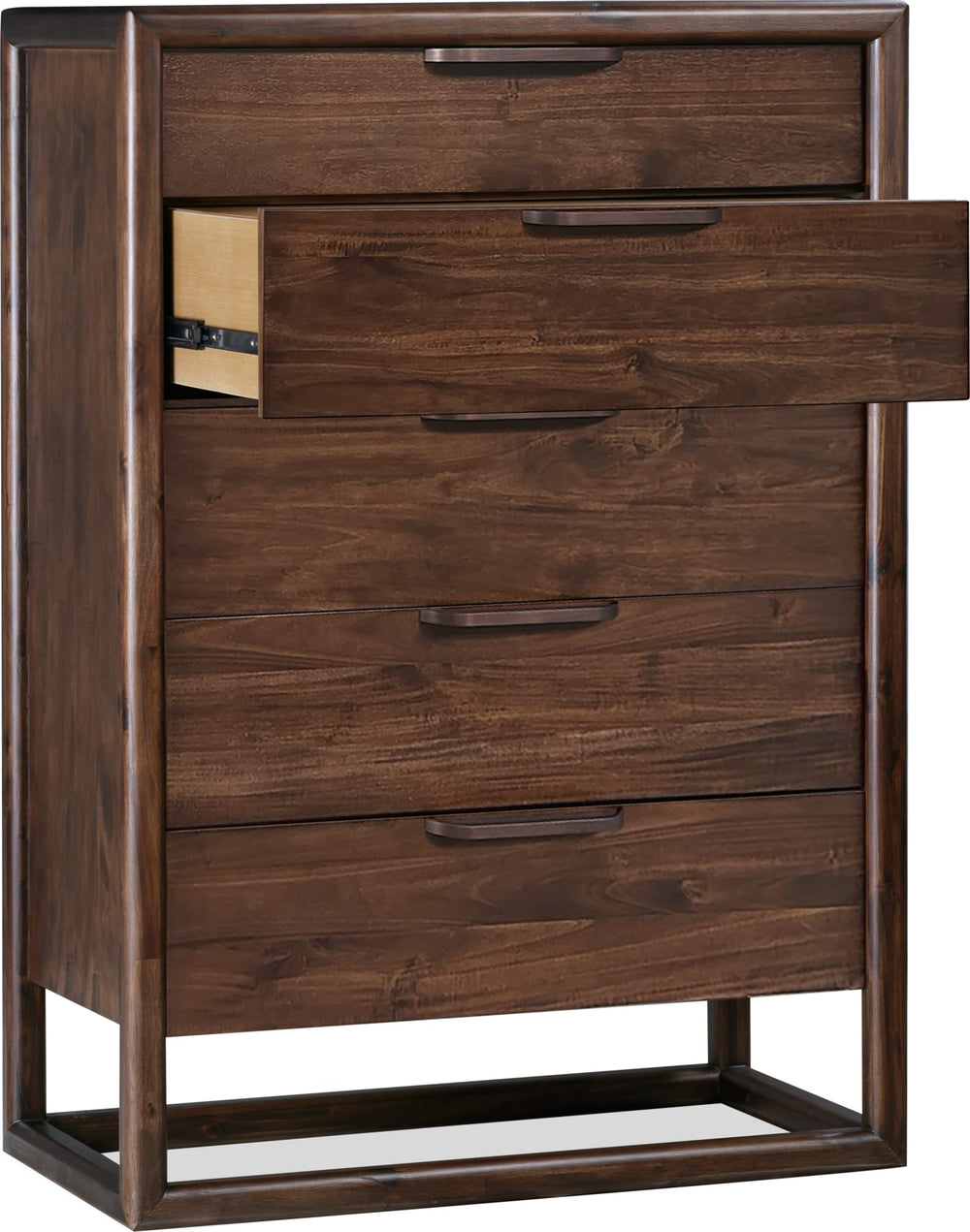 Sterling Five Drawer Acacia Wood Chest in Brown Spice - View 4
