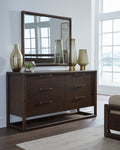 Sterling Six Drawer Acacia Wood Dresser in Brown Spice