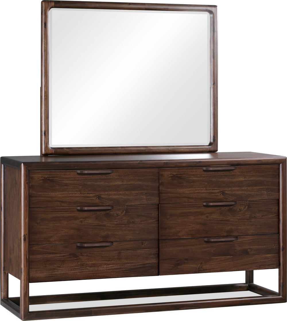 Sterling Six Drawer Acacia Wood Dresser in Brown Spice - View 4