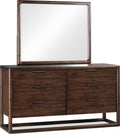 Sterling Six Drawer Acacia Wood Dresser in Brown Spice