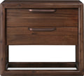 Sterling Two Drawer USB-Charging Nightstand in Brown Spice