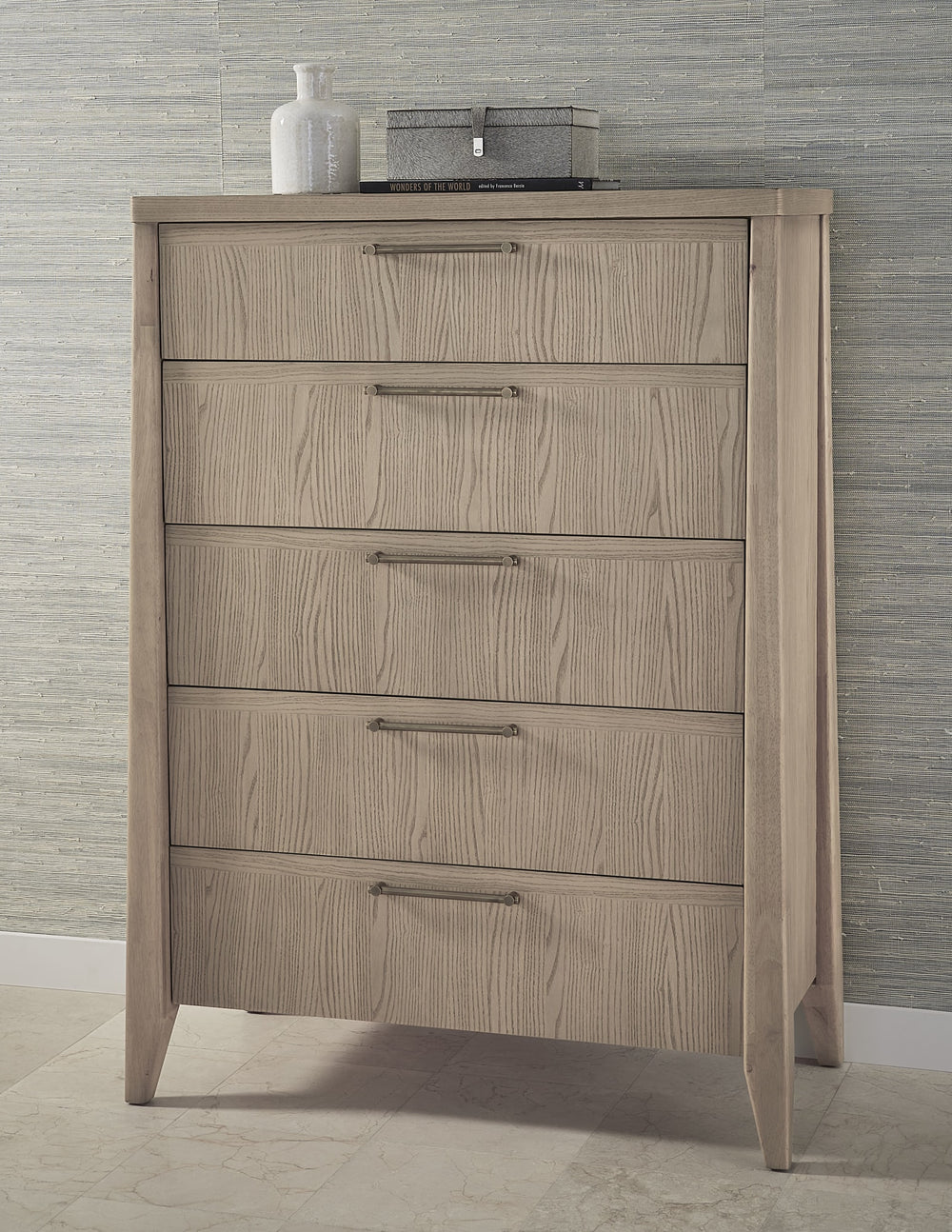 Summit Five Drawer Ash Wood Chest in Ginger