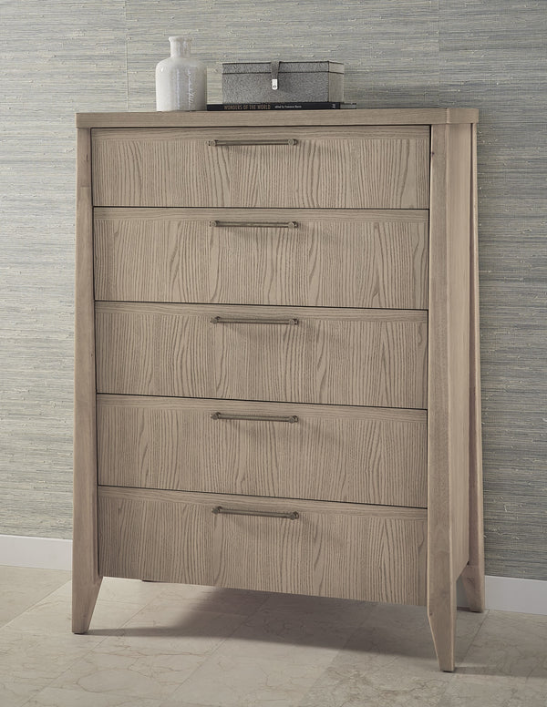Summit Five Drawer Ash Wood Chest in Ginger alternate view
