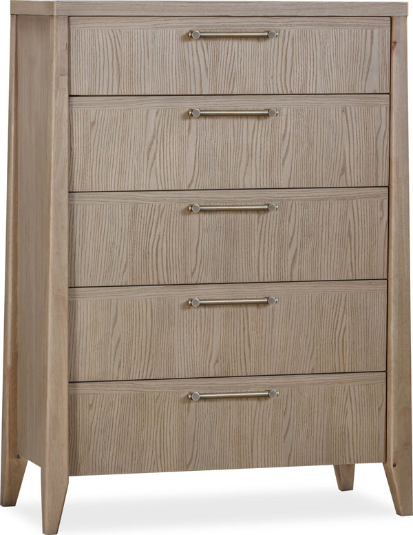 Summit Five Drawer Ash Wood Chest in Ginger