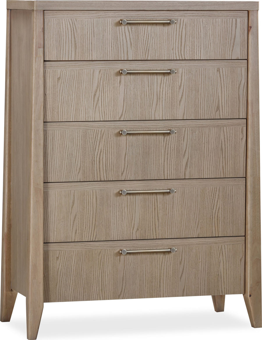 Summit Five Drawer Ash Wood Chest in Ginger - View 3