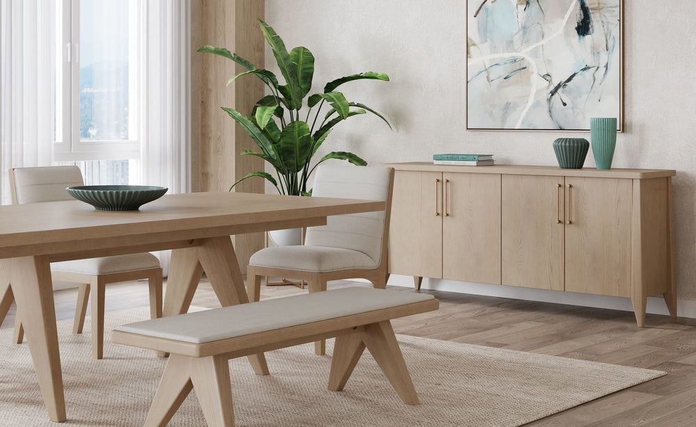 Summit Four Door Ash Wood Sideboard in Ginger - View 4
