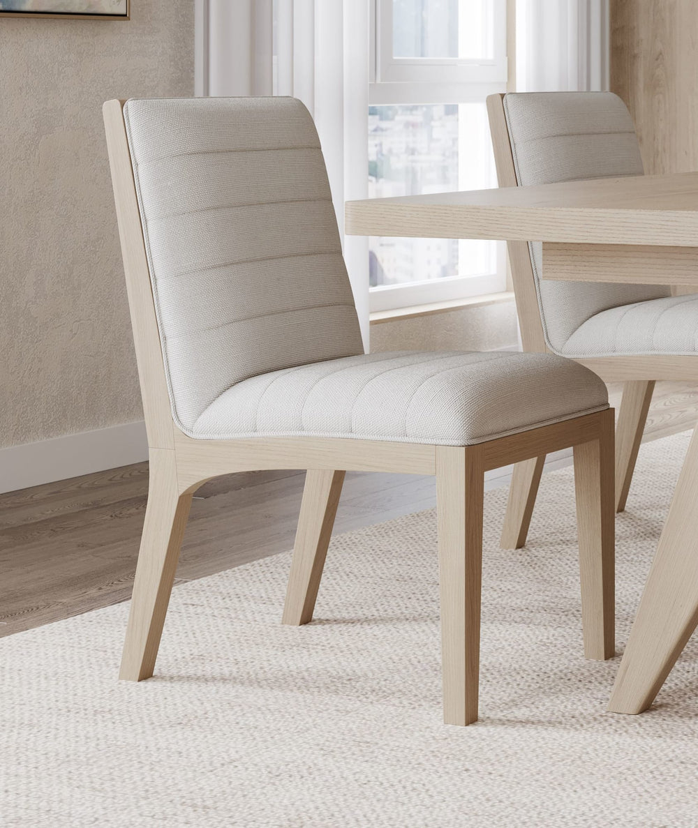 Summit Solid Wood Dining Chair in Ginger and Natural Linen